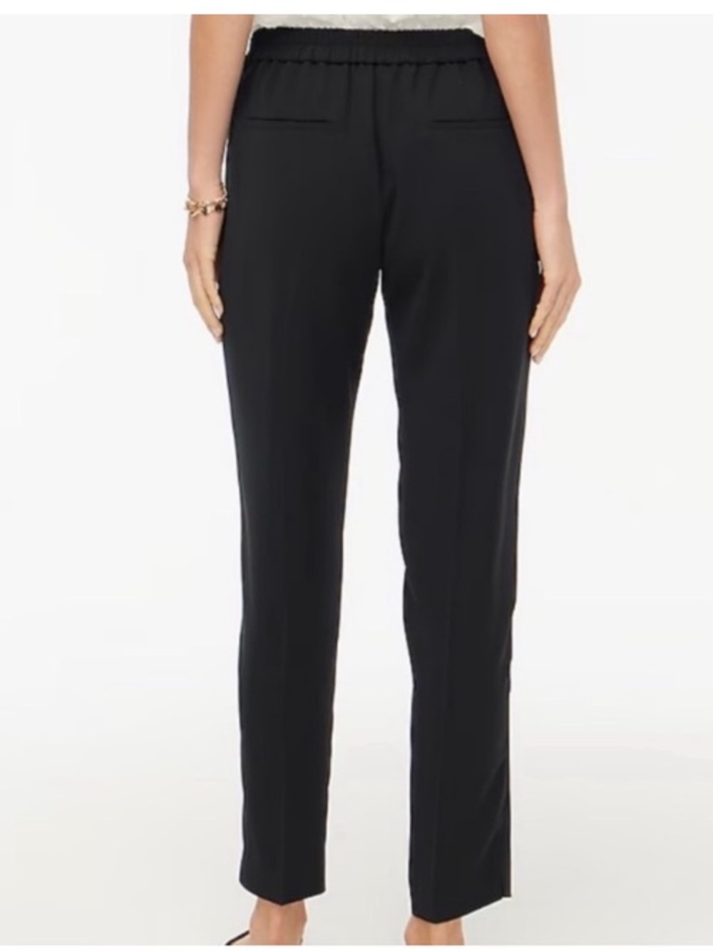 J. Crew Jamie Elastic Waist Pull-On Tapered Trouser Pant Minimalist Black 10 - Picture 2 of 10